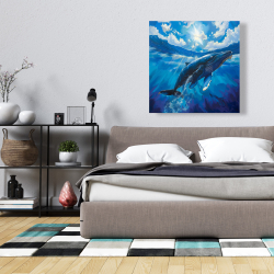 Canvas 36 x 36 - Swimming whale