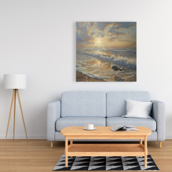 Canvas 36 x 36 - Seagull on the beach