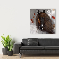 Toile 36 x 36 - Fier cheval brun