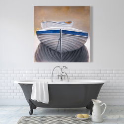 Canvas 36 x 36 - Two canoe boats
