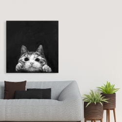 Toile 36 x 36 - Chat curieux