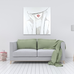 Toile 36 x 36 - Femme avec grand chapeau