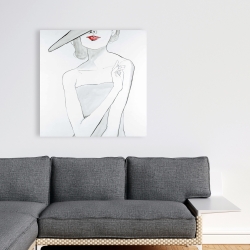 Canvas 36 x 36 - Woman with hat