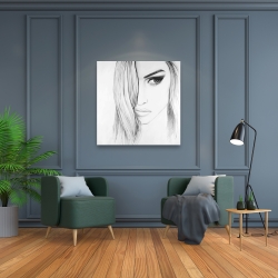 Toile 36 x 36 - Portrait noir et blanc