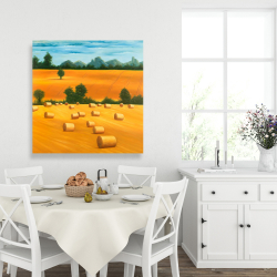 Canvas 36 x 36 - Hay bale fields