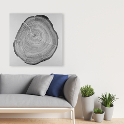 Canvas 36 x 36 - Grayscale wood log