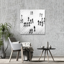 Toile 36 x 36 - Vue aérienne des gens dans la rue