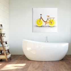 Toile 36 x 36 - Bicyclette avec roues de citron