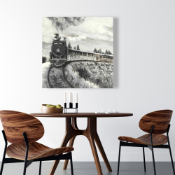 Canvas 36 x 36 - Steam engine train