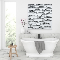 Toile 36 x 36 - Banc de poisson gris