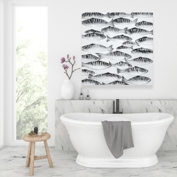 Canvas 36 x 36 - Gray shoal of fish