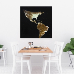 Canvas 36 x 36 - American continent at night