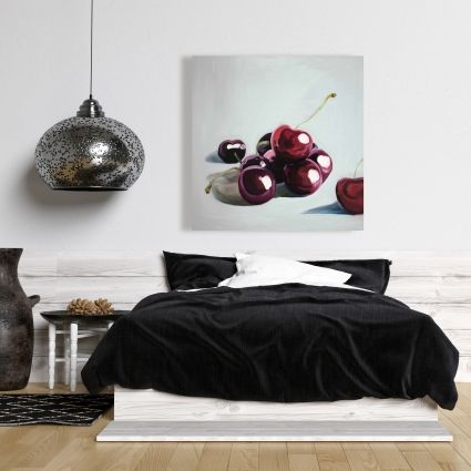 Glossy dark cherries
