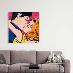 Toile 36 x 36 - Couple de style pop art