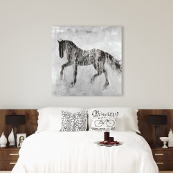 Toile 36 x 36 - Silhouette brune de cheval