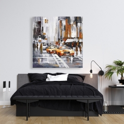 Toile 36 x 36 - Rue de ville abstraite avec taxis jaunes