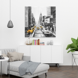 Toile 36 x 36 - Taxis jaunes à new-york