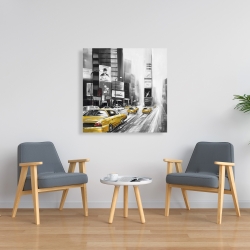 Canvas 36 x 36 - Times square and yellow taxis