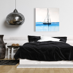 Canvas 36 x 36 - Sailboat on a calm water