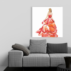 Canvas 36 x 36 - Beautiful red prom dress