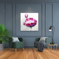 Toile 36 x 36 - Fleur sauvage fuchsia