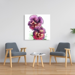 Canvas 36 x 36 - Two blossoming orchid with wavy petals