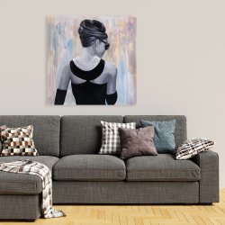 Toile 36 x 36 - Audrey hepburn de style abstrait vue de dos