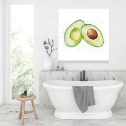 Canvas 36 x 36 - Watercolor open avocado