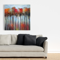 Canvas 36 x 36 - Abstract and colorful forest