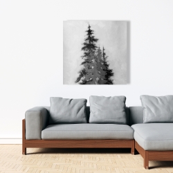 Canvas 36 x 36 - Silhouette of black and grey trees