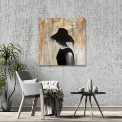 Toile 36 x 36 - Audrey hepburn avec un grand chapeau