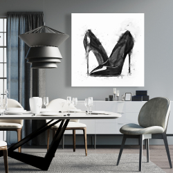 Toile 36 x 36 - Chaussures noires à talons hauts