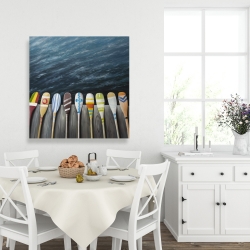 Toile 36 x 36 - Pagaies colorées sur le quai