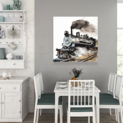 Toile 36 x 36 - Train vapeur vintage