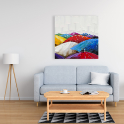 Toile 36 x 36 - Parapluies colorés