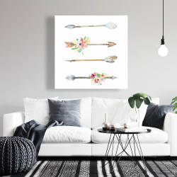 Canvas 36 x 36 - Flèches et fleurs