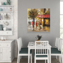Canvas 36 x 36 - Abstract street with passers