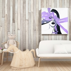 Canvas 36 x 36 - Abstract purple woman portrait