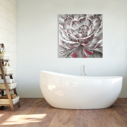 Toile 36 x 36 - Fleur rouge et grise