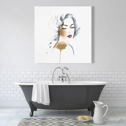 Toile 36 x 36 - Femme classique à l'aquarelle