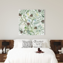 Toile 36 x 36 - Motif cocotte de pins