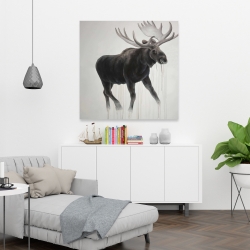 Canvas 36 x 36 - Walking moose 