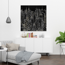 Canvas 36 x 36 - Illustrative city towers