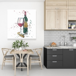 Toile 36 x 36 - Bouteille de vin rouge