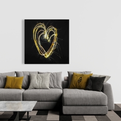 Toile 36 x 36 - Feux d'artifices en coeur