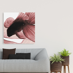 Toile 36 x 36 - Deux betta rouge