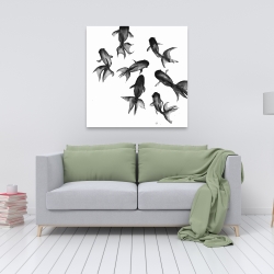 Toile 36 x 36 - Petits poissons noirs