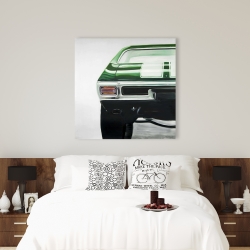 Canvas 36 x 36 - Classic dark green car