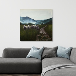 Toile 36 x 36 - Moutons à la campagne