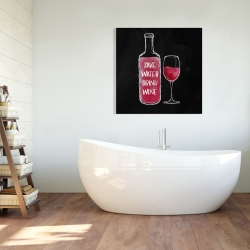 Toile 36 x 36 - Sauvez l'eau buvez du vin
